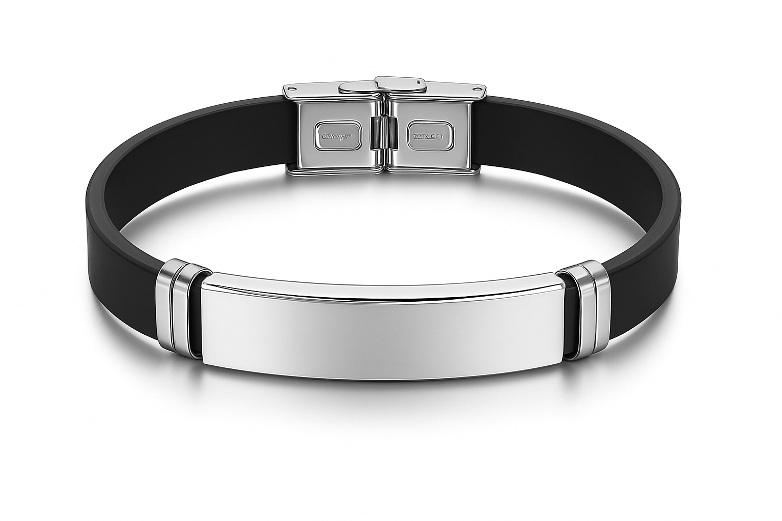 Premium Men's Black Silicone Bracele – Modern & Elegant Design