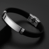 Premium Men's Black Silicone Bracele – Modern & Elegant Design