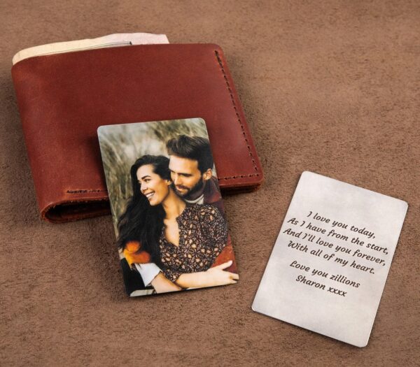Personalized Wallet Card for Couples – Engraved Message Gift