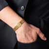 Premium Golden Om Bracelet – Spiritual Style in Gold Finish